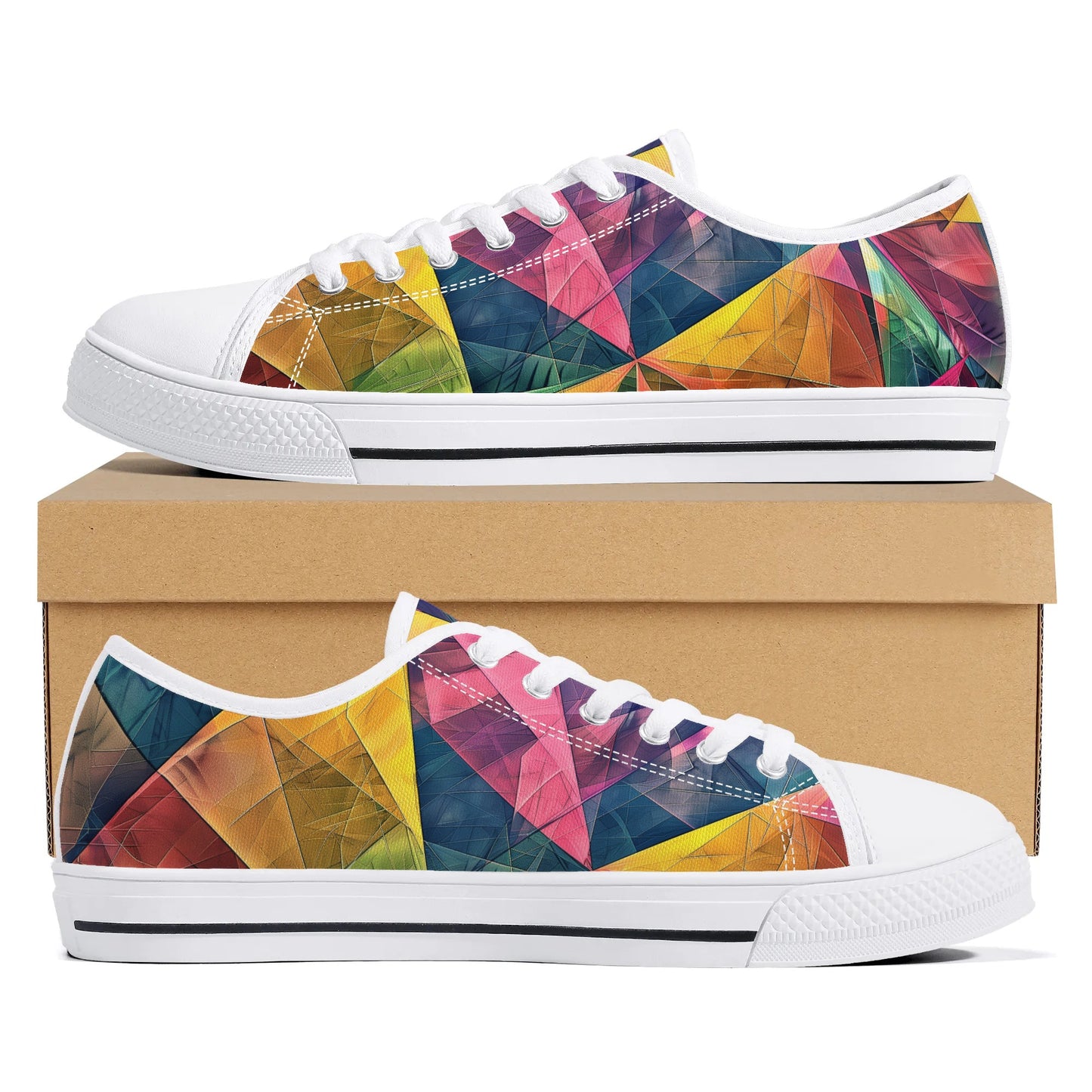 Pixel Patch Low Top Canvas Shoes - Women