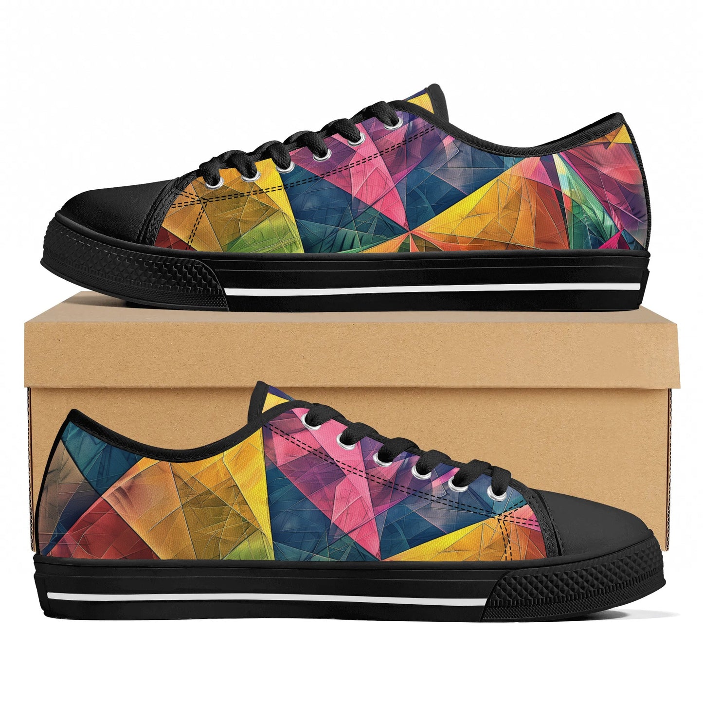 Pixel Patch Low Top Canvas Shoes - Women