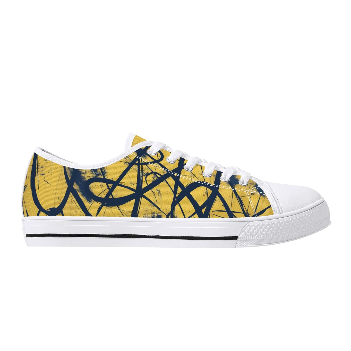 Yellow Splatter Low Top Canvas Shoes - Men