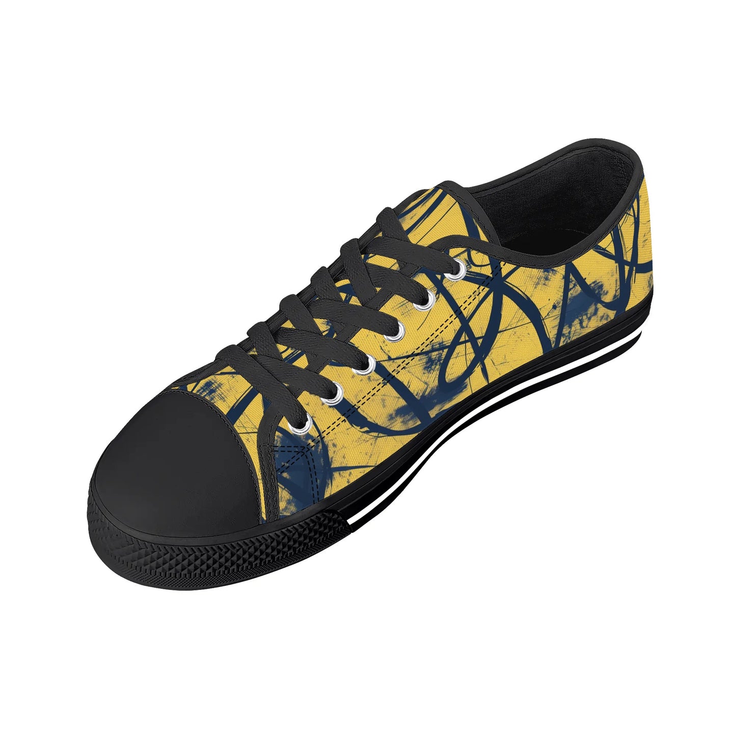 Yellow Splatter Low Top Canvas Shoes - Men