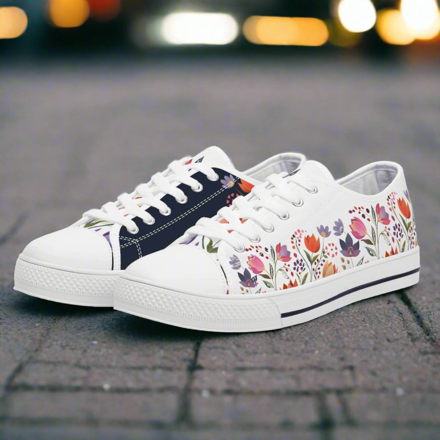 Spring Blossom Low Top Canvas Shoes - Women