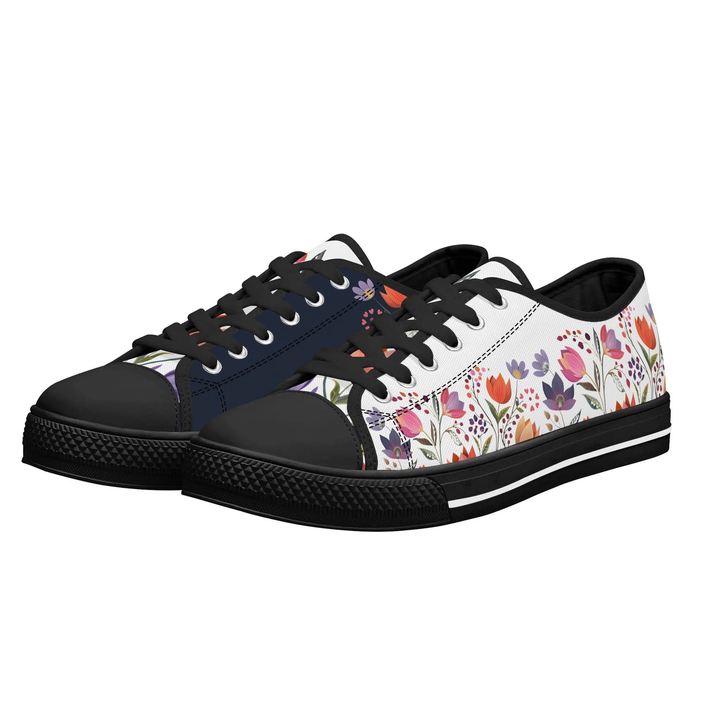 Spring Blossom Low Top Canvas Shoes - Women