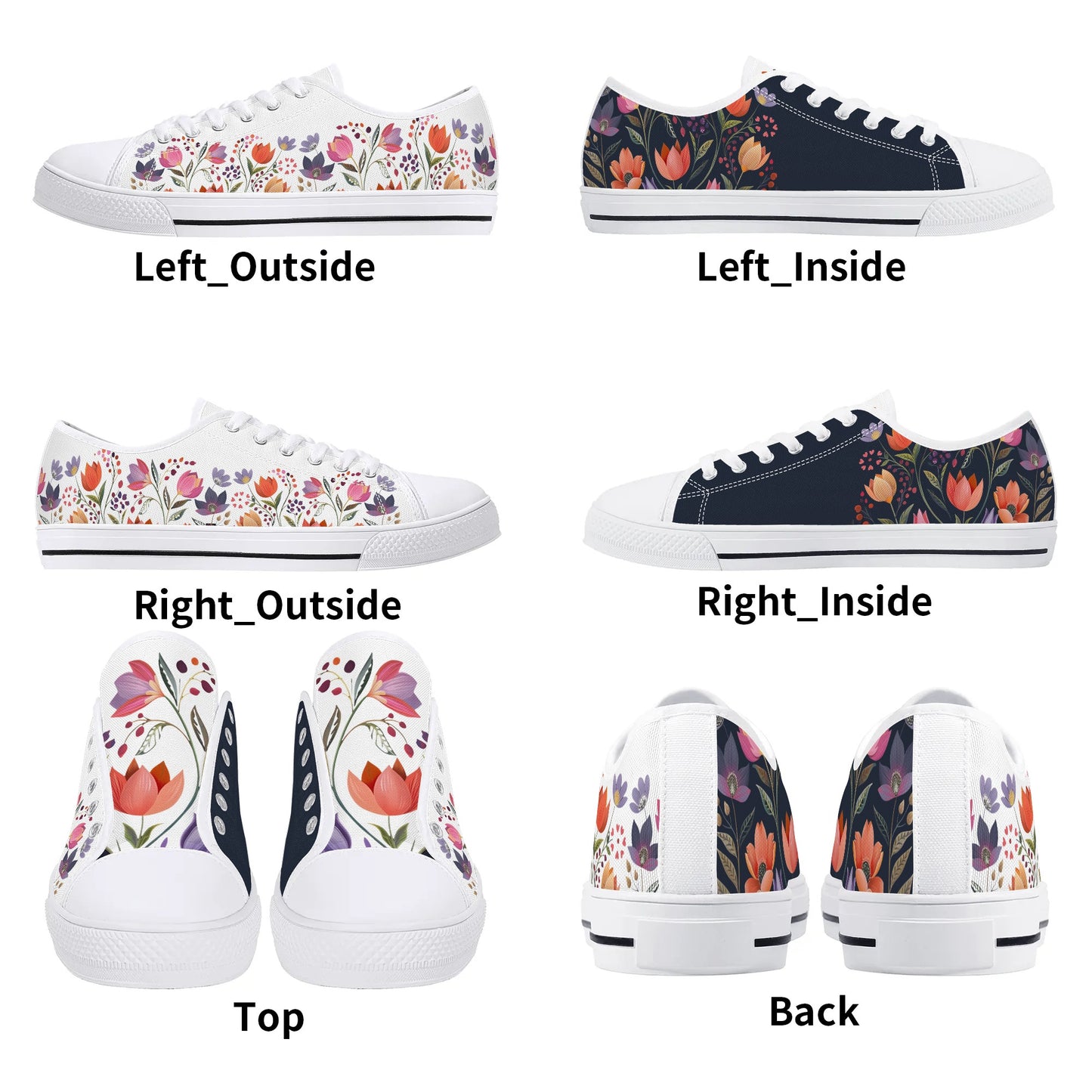 Spring Blossom Low Top Canvas Shoes - Women