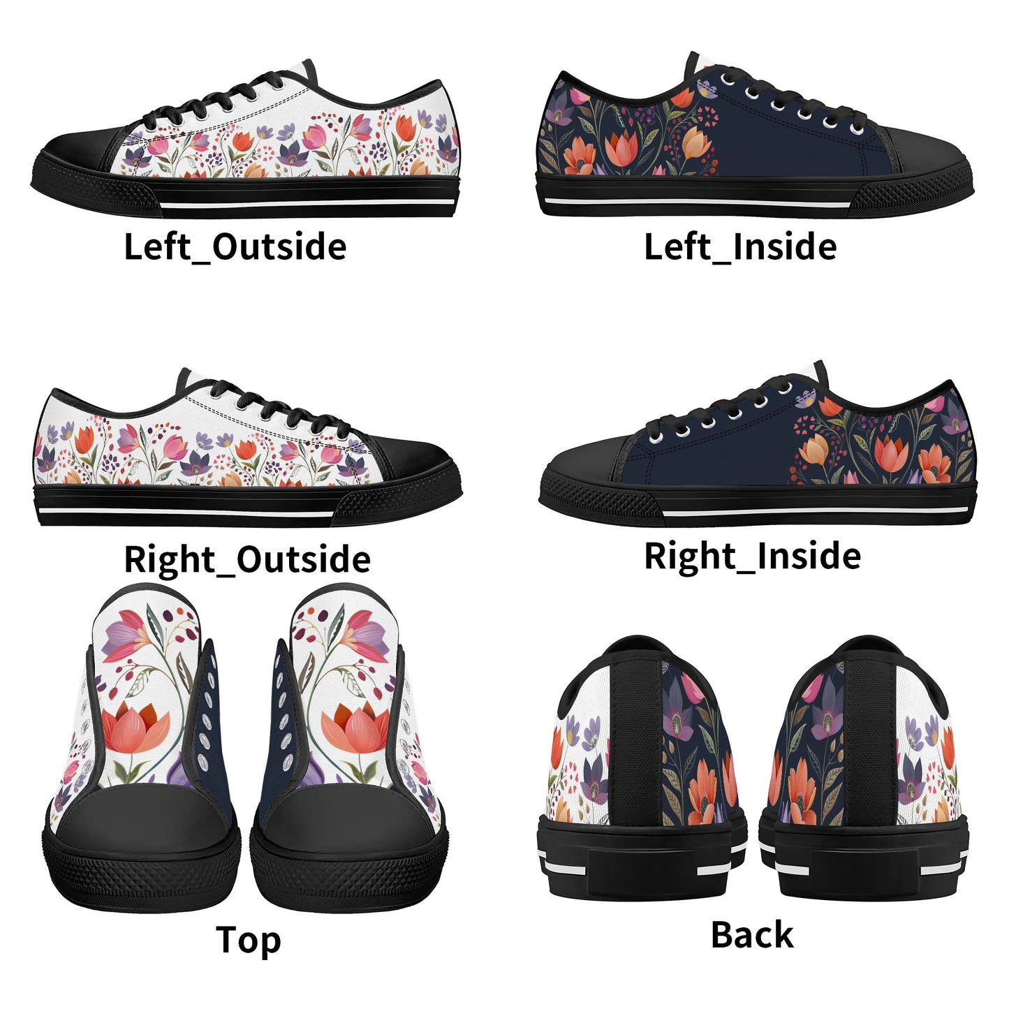 Spring Blossom Low Top Canvas Shoes - Women