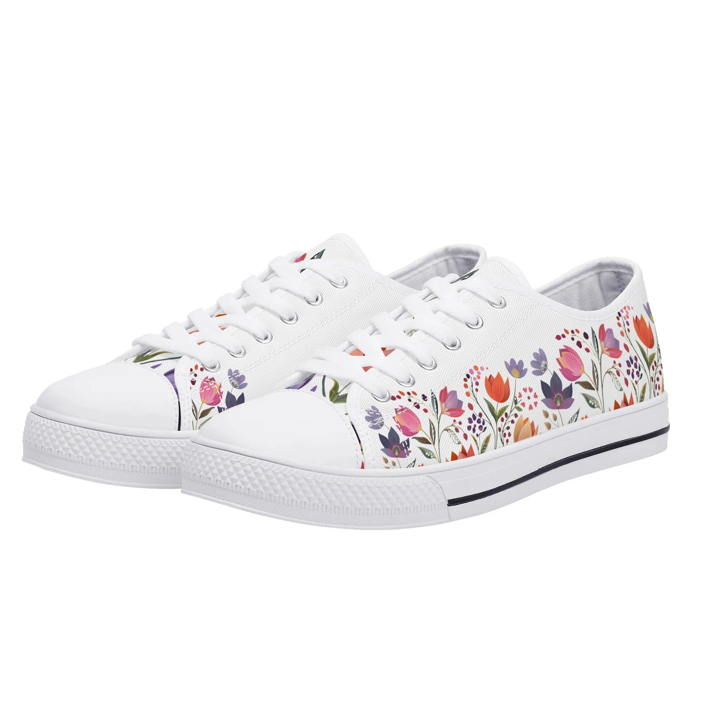 Spring Blossom Low Top Canvas Shoes - Women