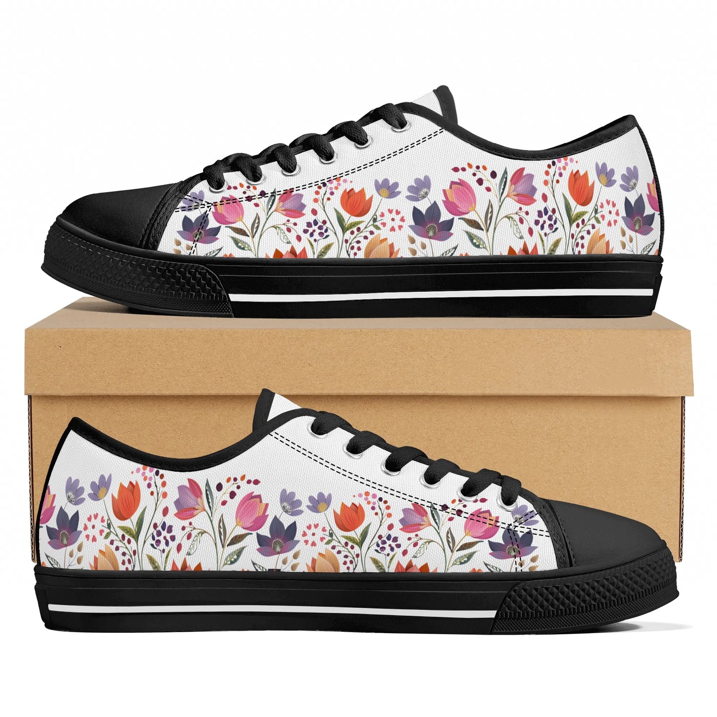 Spring Blossom Low Top Canvas Shoes - Women