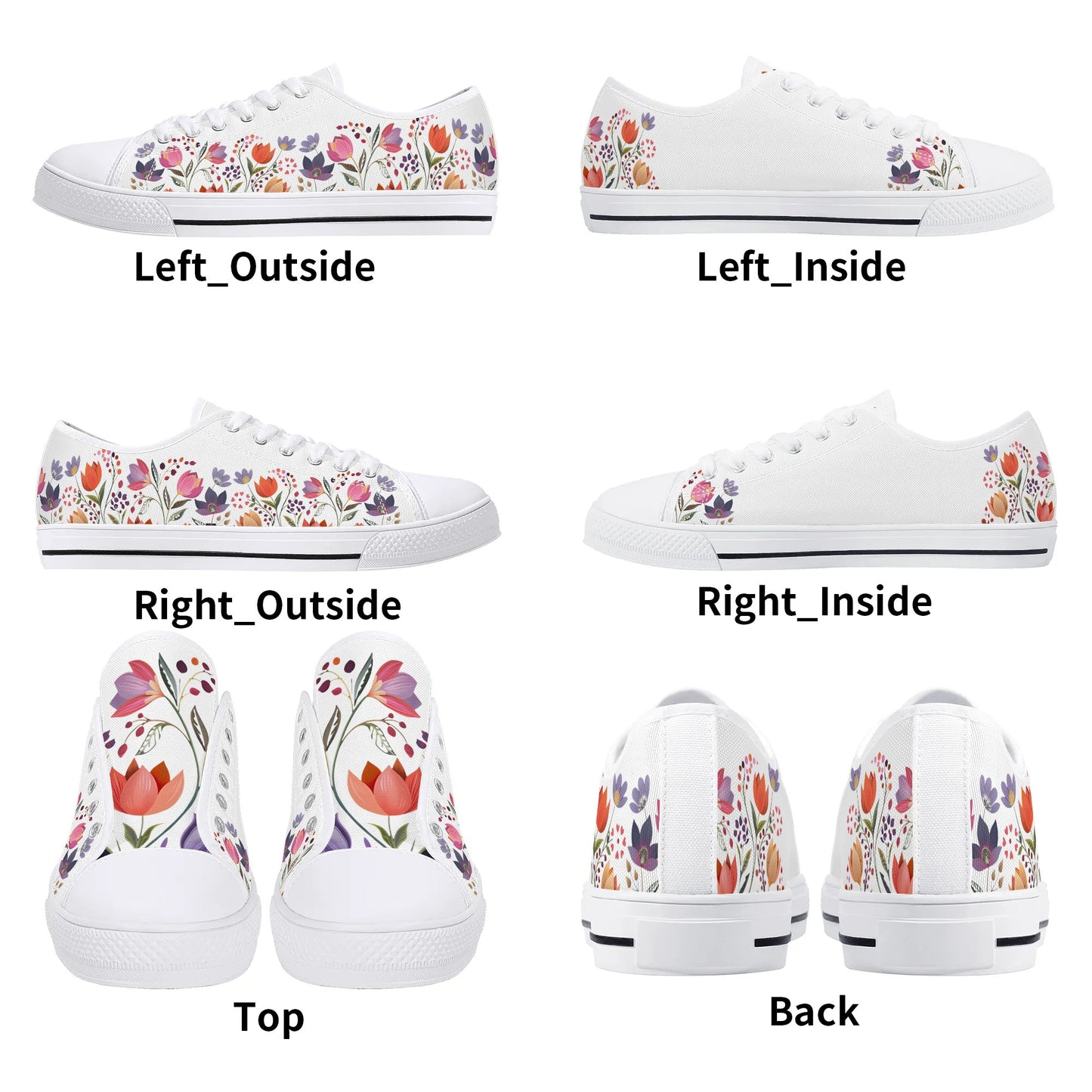 Spring Blossom Low Top Canvas Shoes - Women