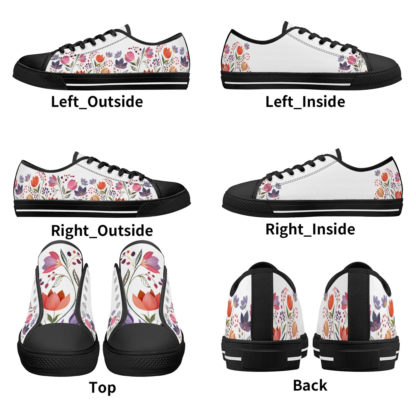 Spring Blossom Low Top Canvas Shoes - Women