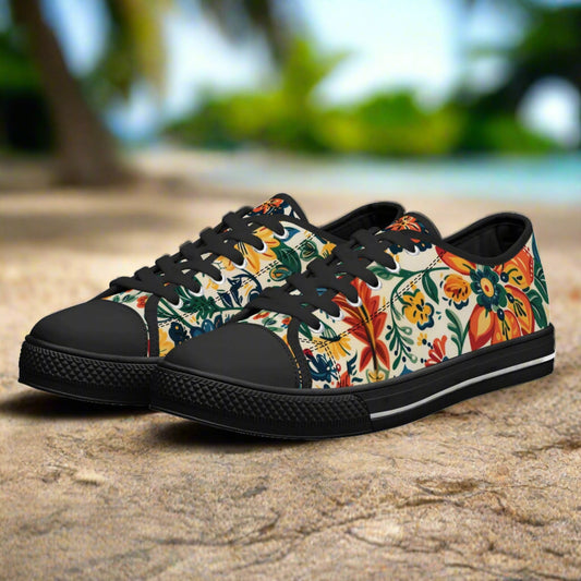 Tropical Bloom Low Top Canvas Shoes - Women