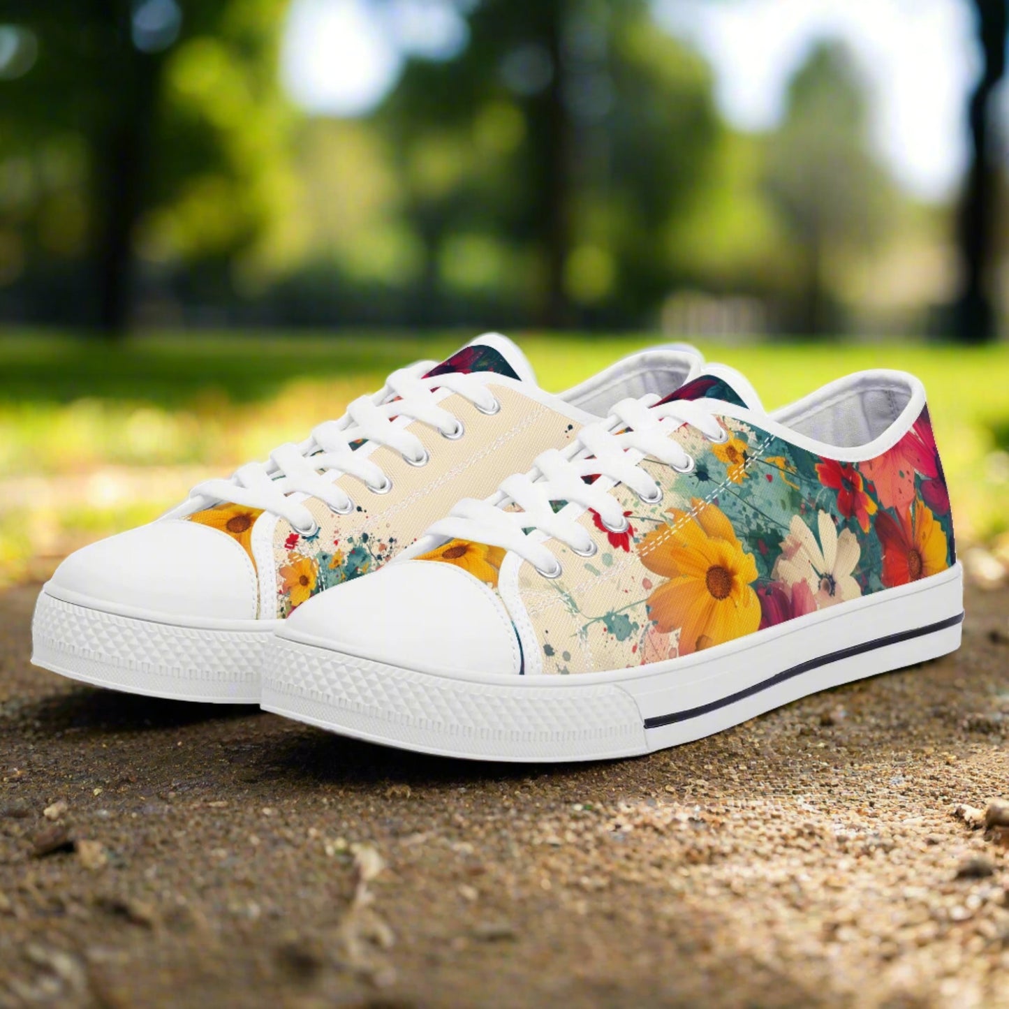 Floral Symphony Low Top Canvas Shoes - Women