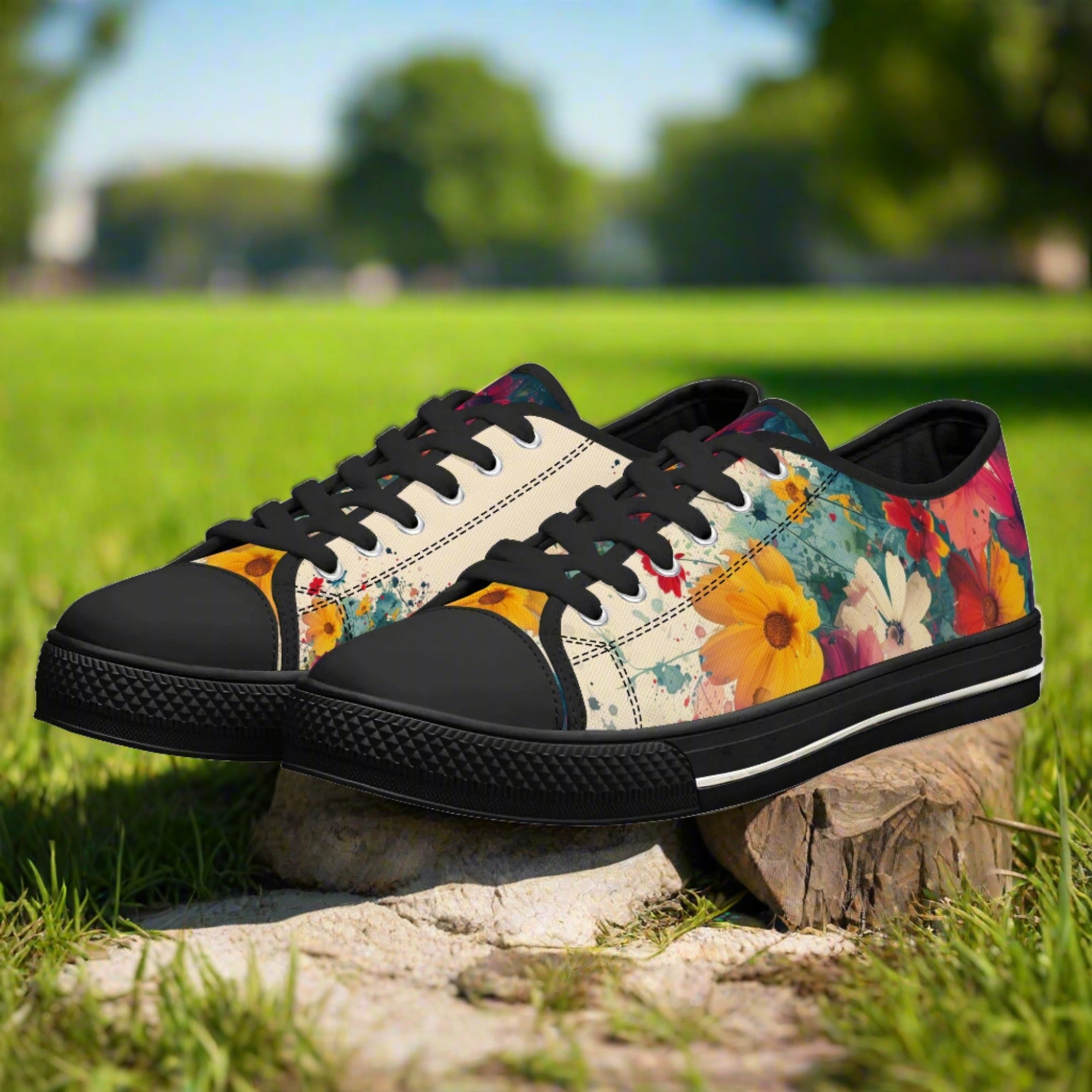 Floral Symphony Low Top Canvas Shoes Women