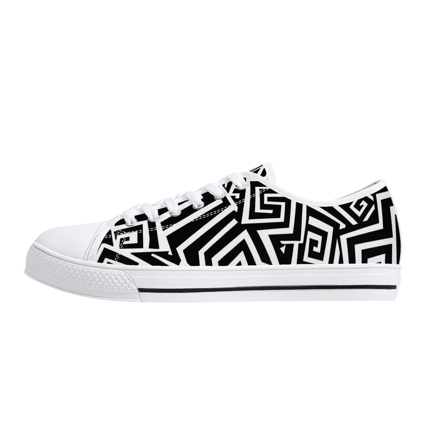 Stylish Maze Low Top Canvas Shoes - Men