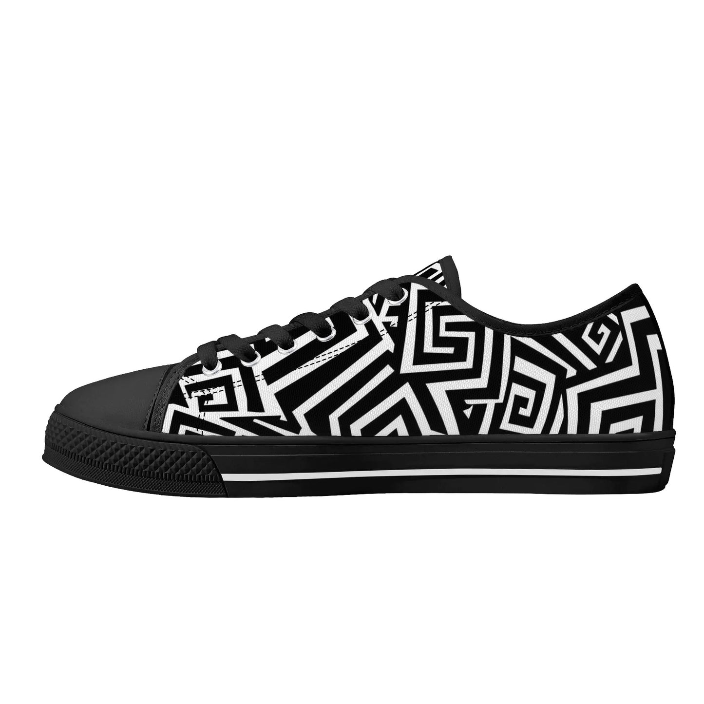 Stylish Maze Low Top Canvas Shoes - Men