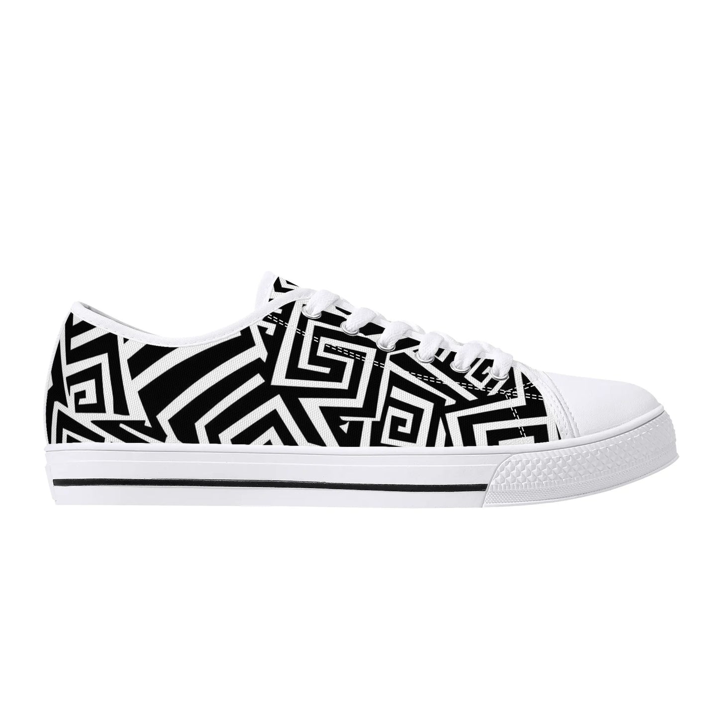 Stylish Maze Low Top Canvas Shoes - Men