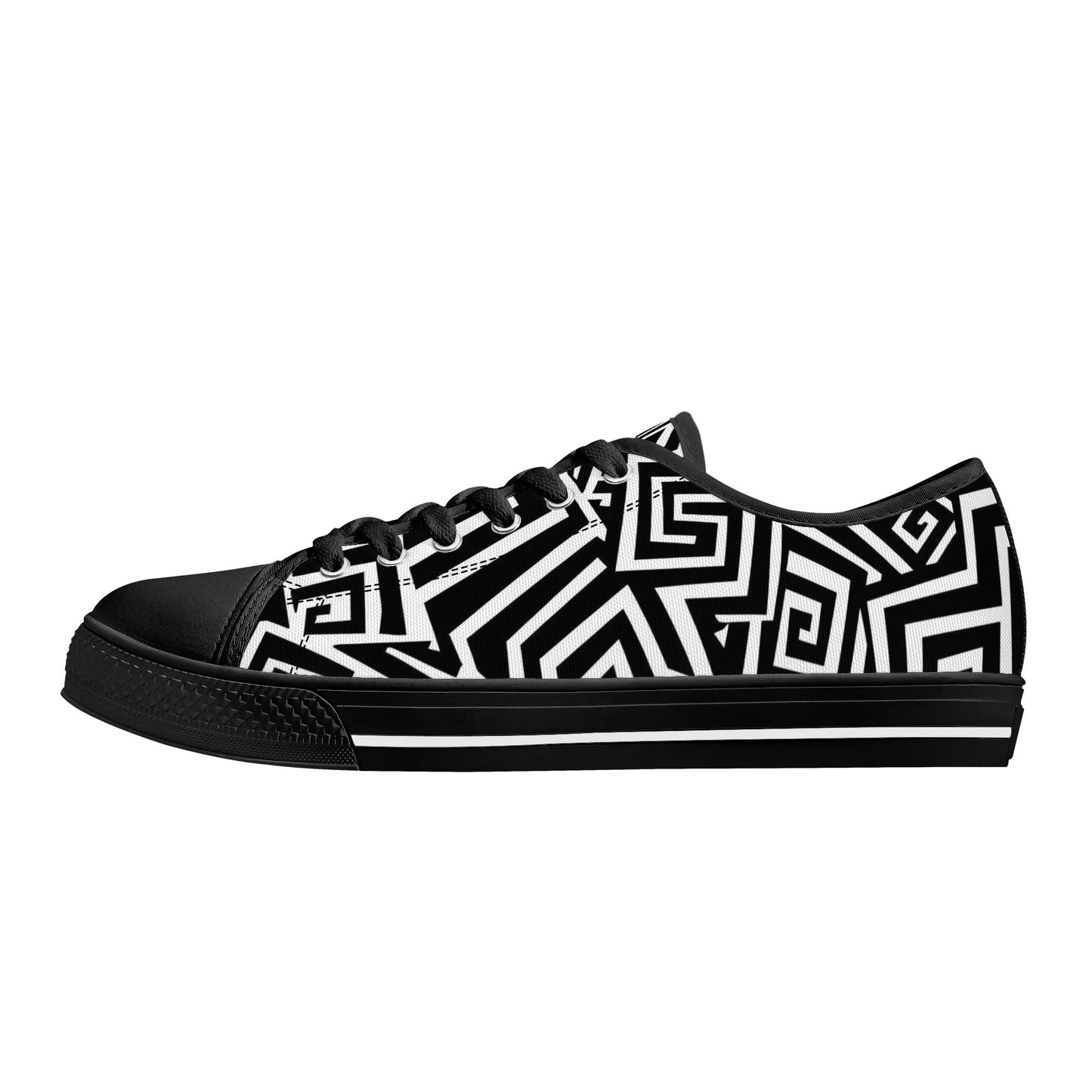 Stylish Maze Low Top Canvas Shoes - Men