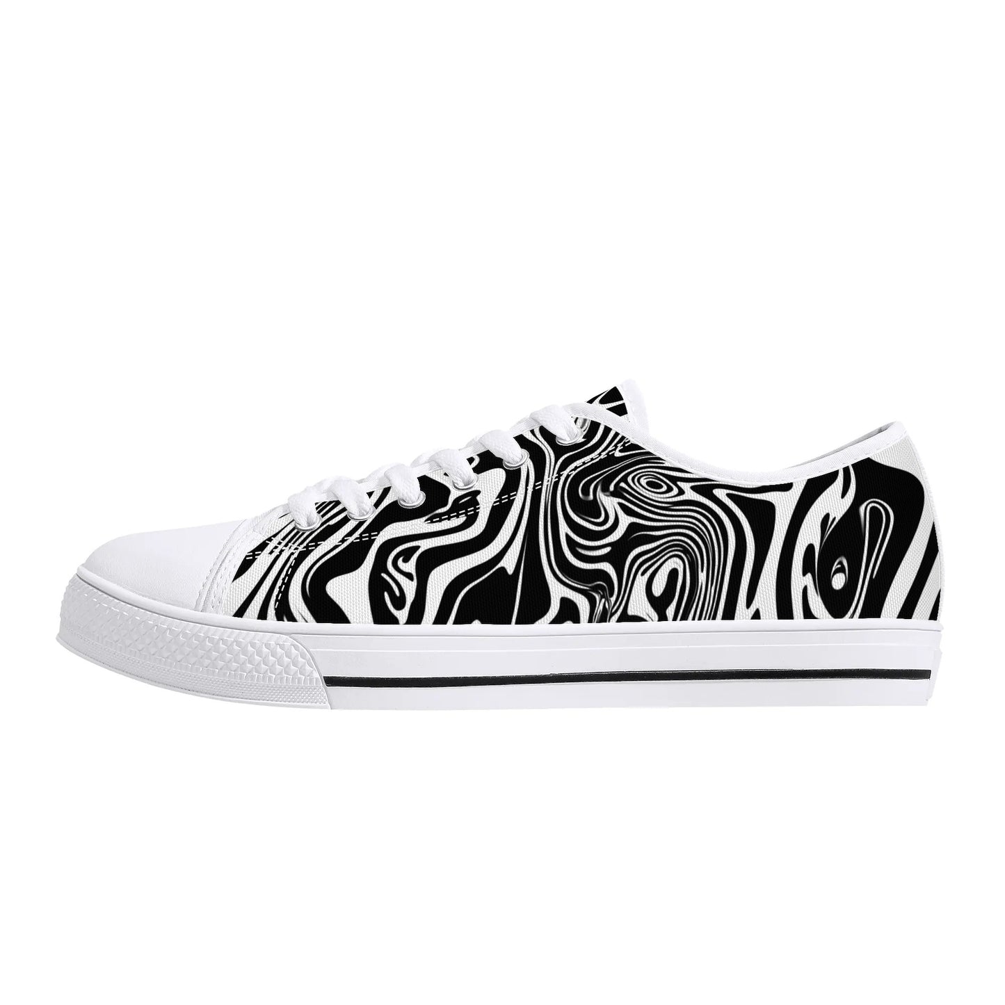 Noir Swirl Low Top Canvas Shoes - Men