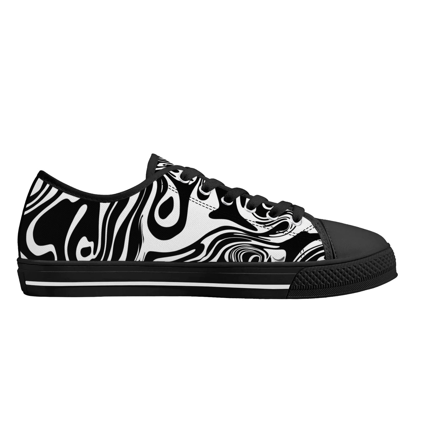 Noir Swirl Low Top Canvas Shoes - Men