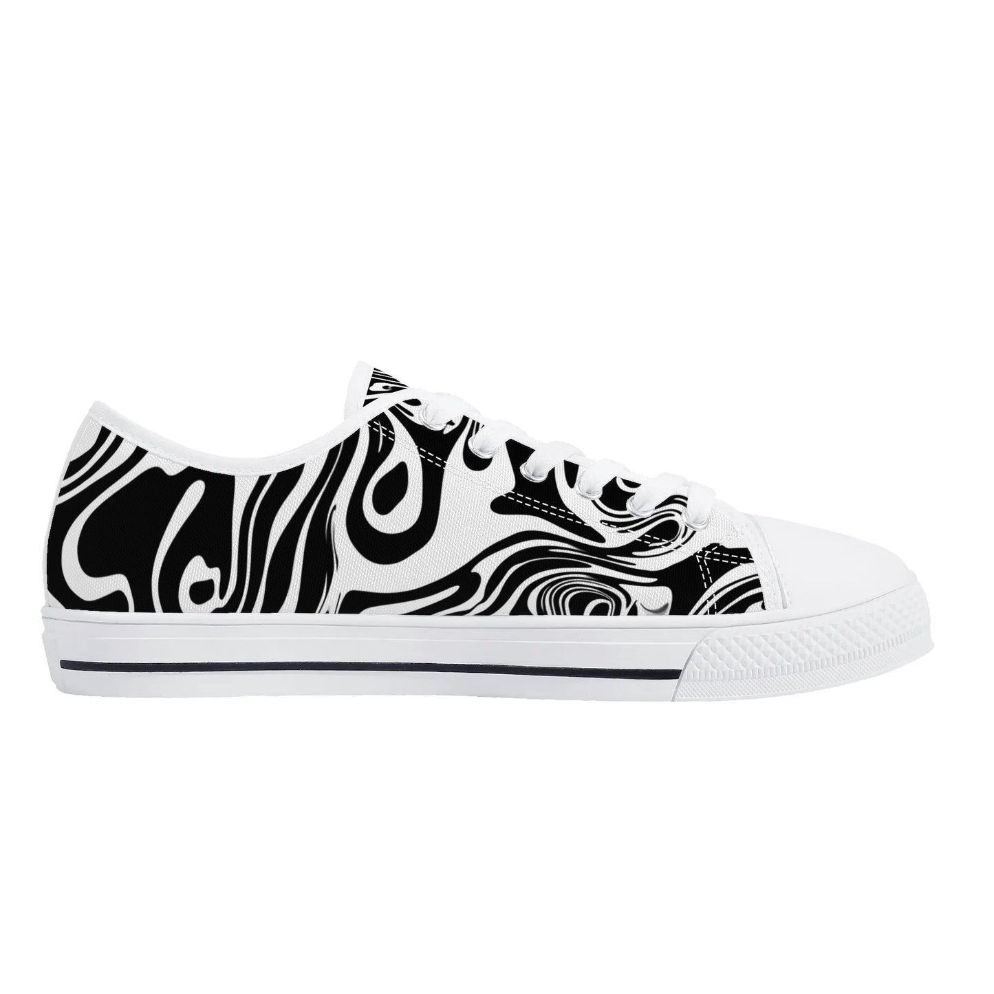 Noir Swirl Low Top Canvas Shoes - Men