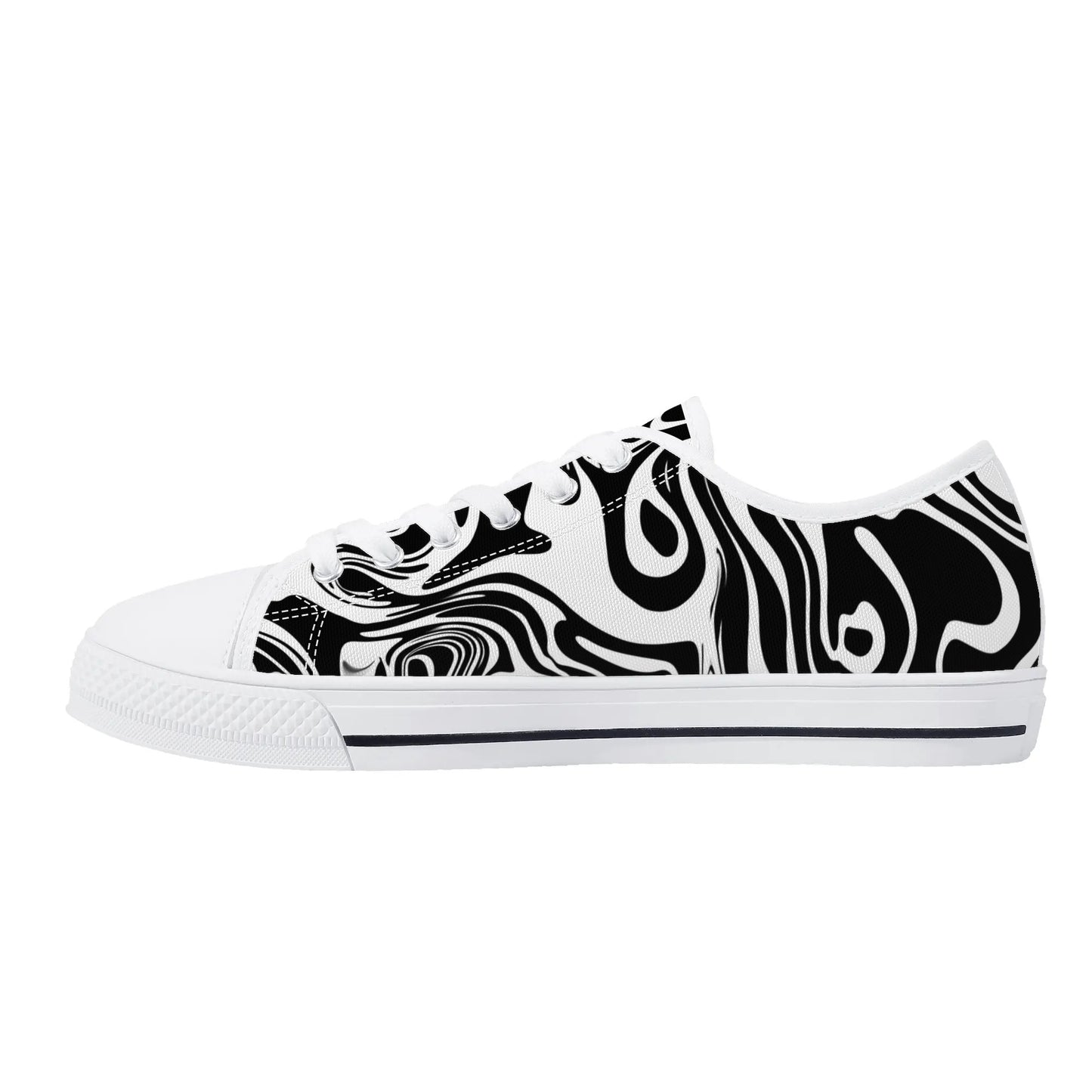 Noir Swirl Low Top Canvas Shoes - Men