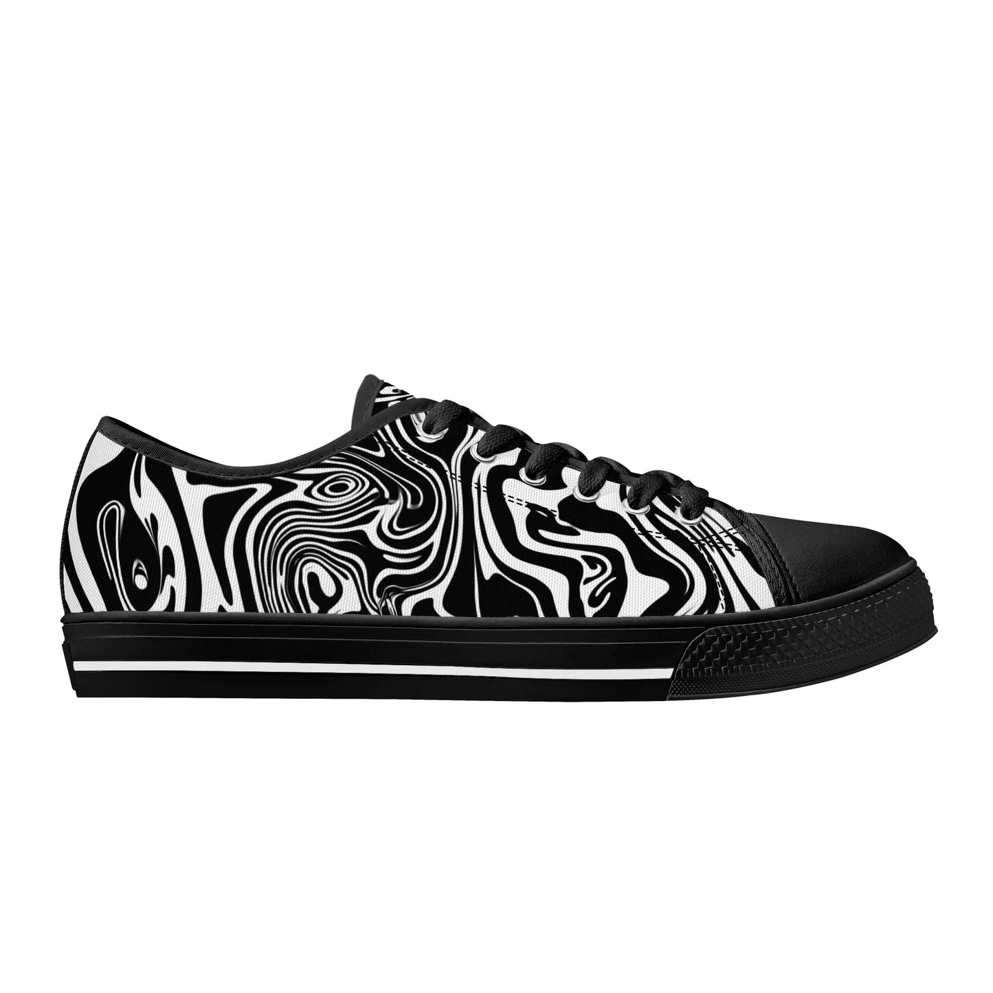 Noir Swirl Low Top Canvas Shoes - Men