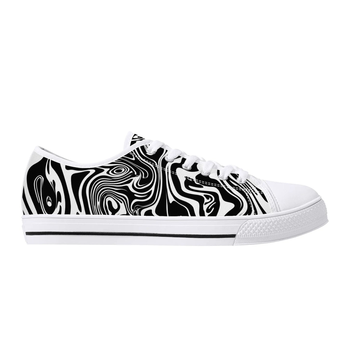 Noir Swirl Low Top Canvas Shoes - Men