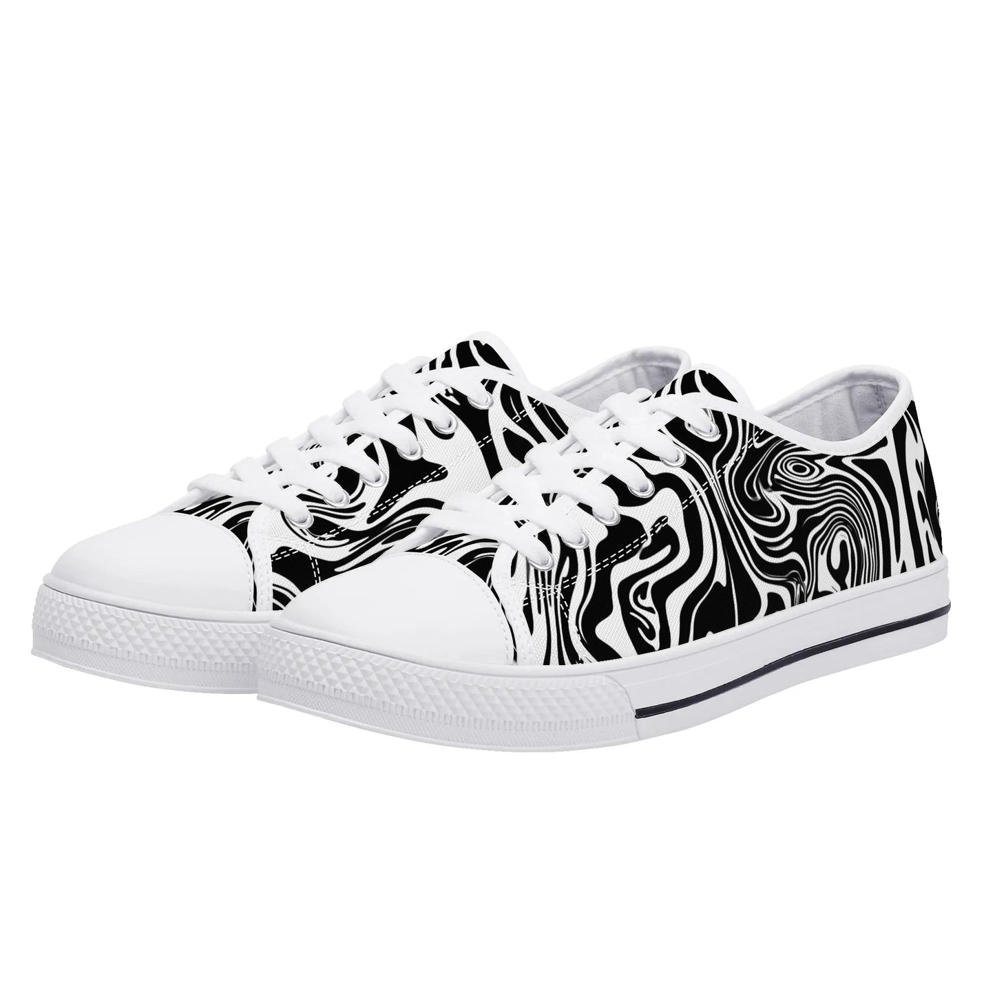 Noir Swirl Low Top Canvas Shoes - Men