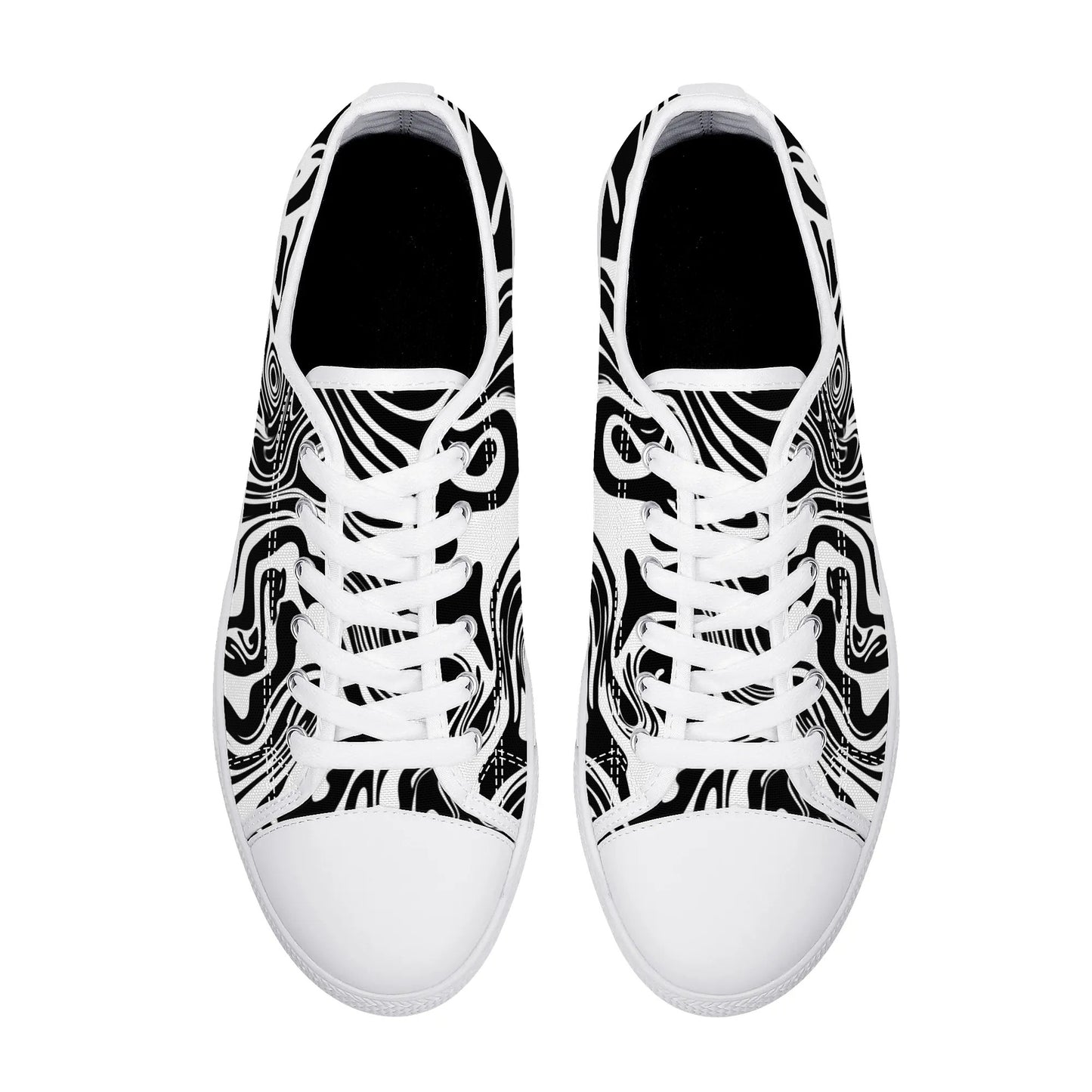 Noir Swirl Low Top Canvas Shoes - Men