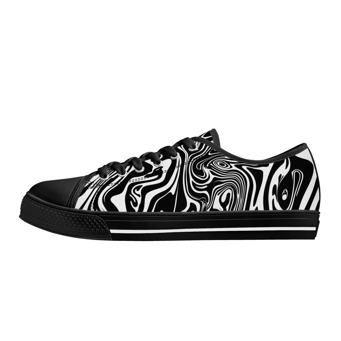 Noir Swirl Low Top Canvas Shoes - Men