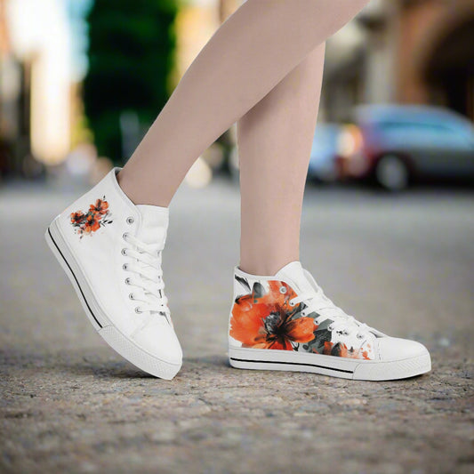 Poppy Dreams High Top Canvas Shoes - Women