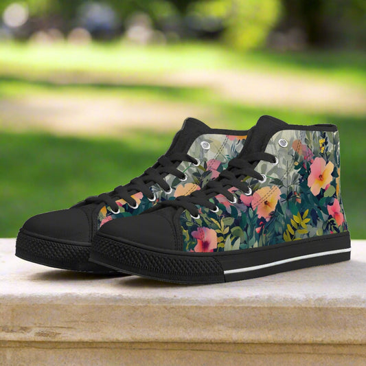 Garden Bloom High Top Canvas Shoes - Women