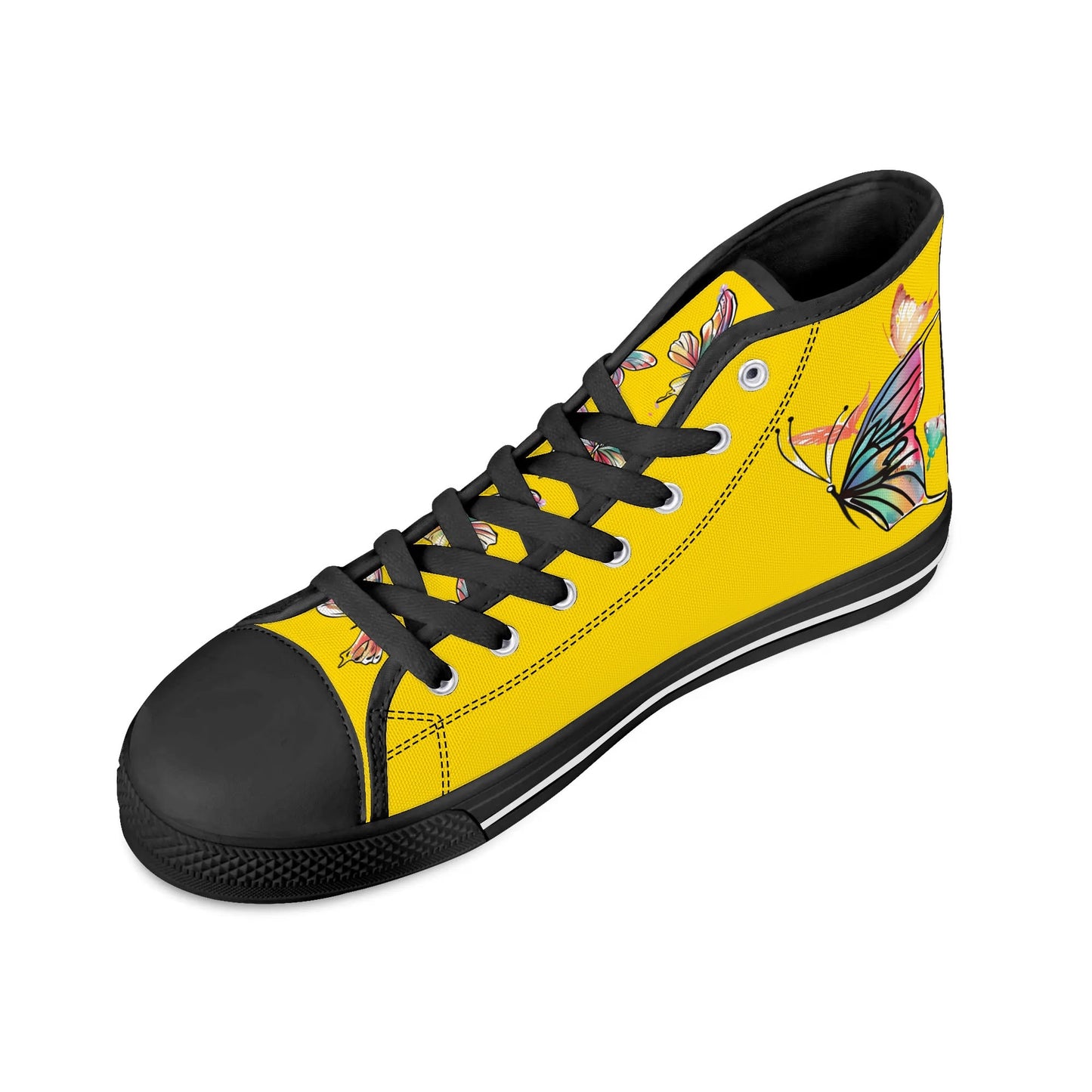 Yellow Monarch High Top Canvas Shoes - Women