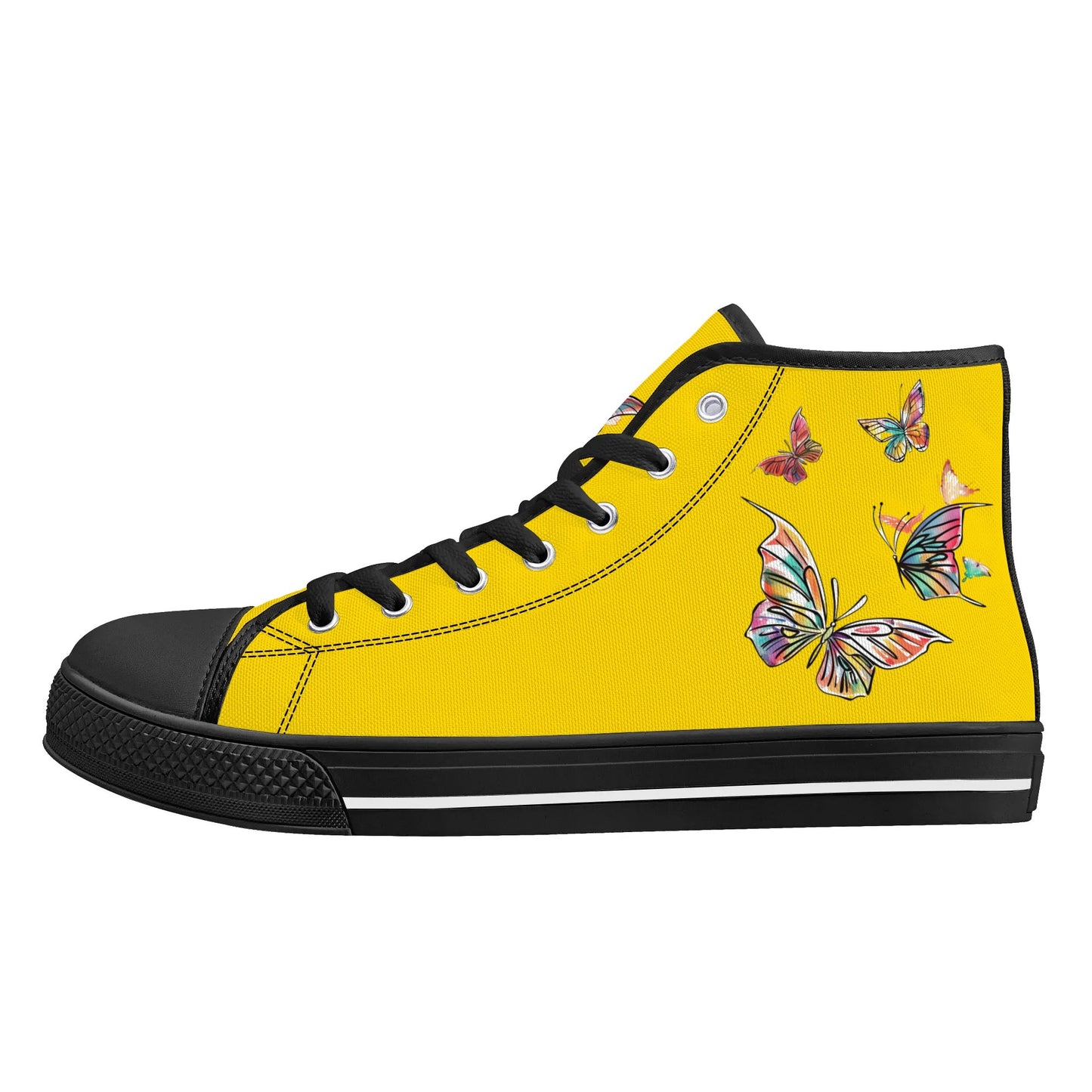 Yellow Monarch High Top Canvas Shoes - Women