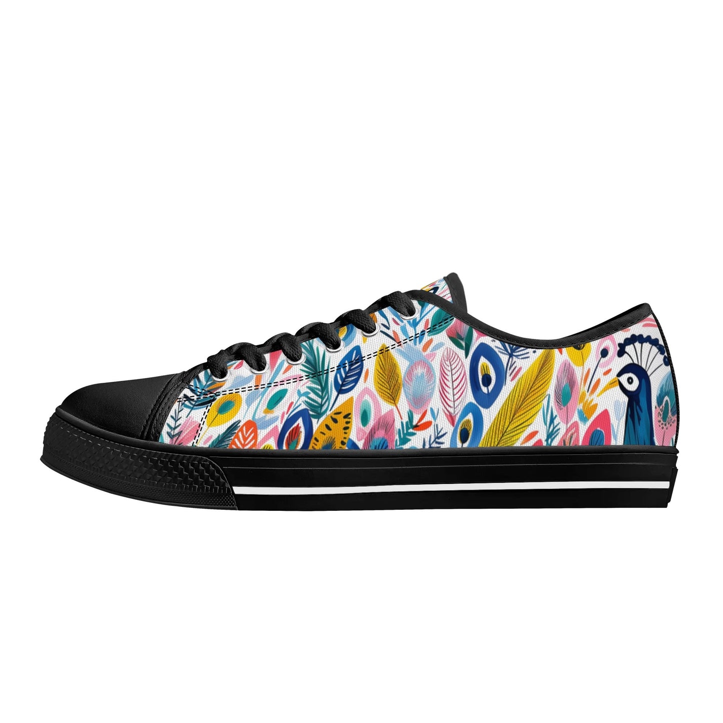 Festival Feathers Low Top Canvas Shoes - Women