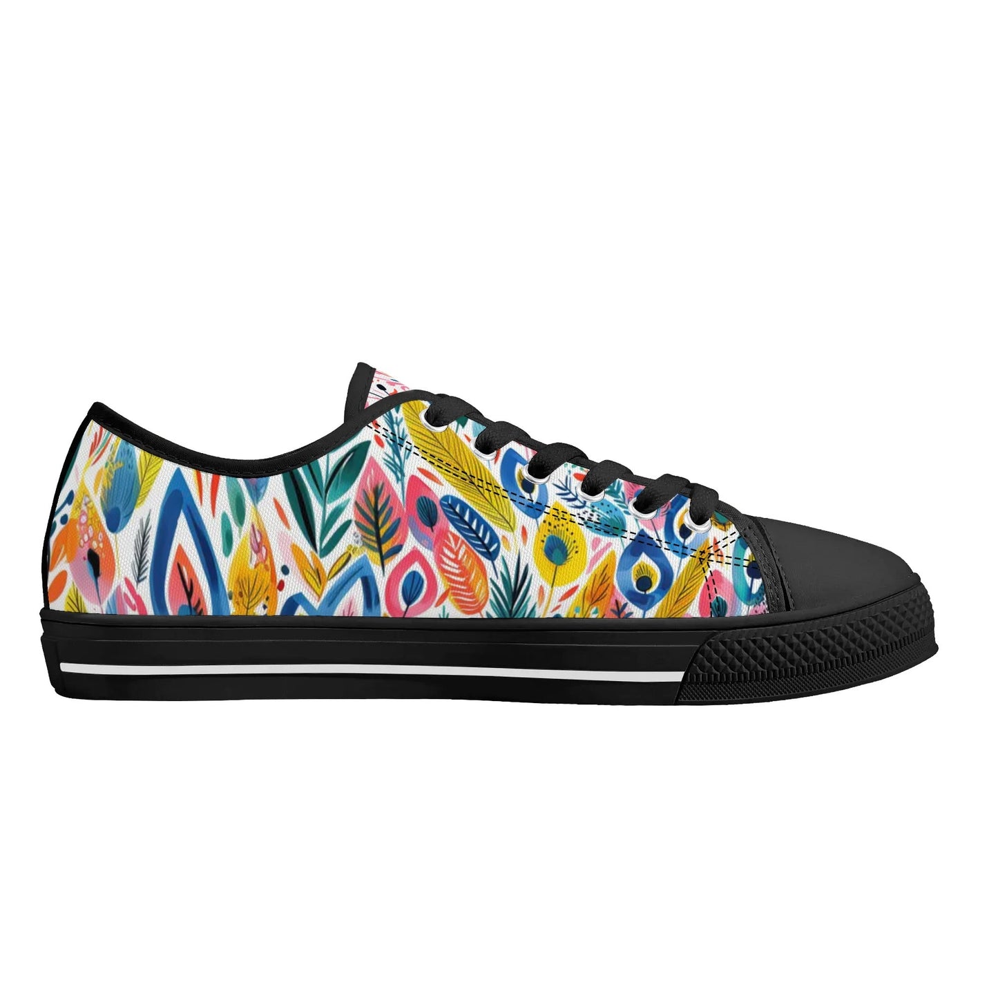 Festival Feathers Low Top Canvas Shoes - Women