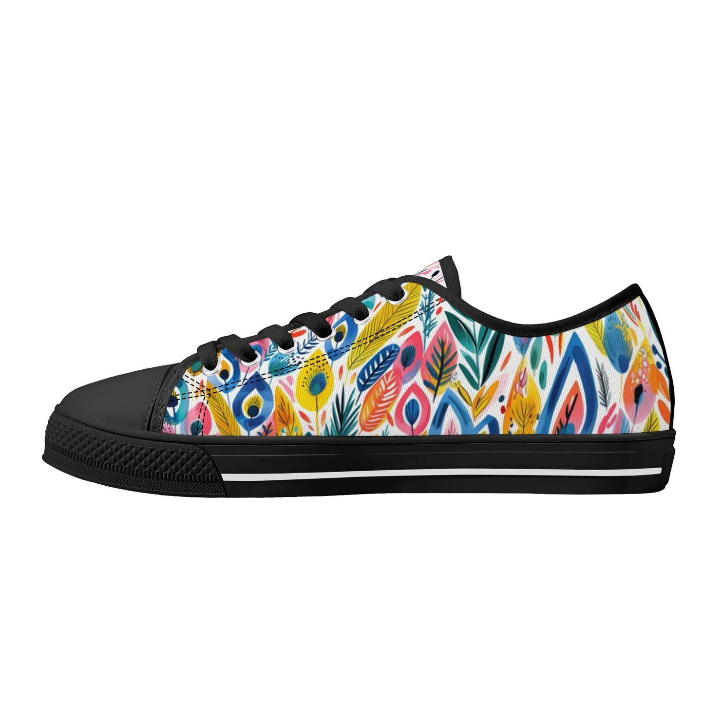 Festival Feathers Low Top Canvas Shoes - Women