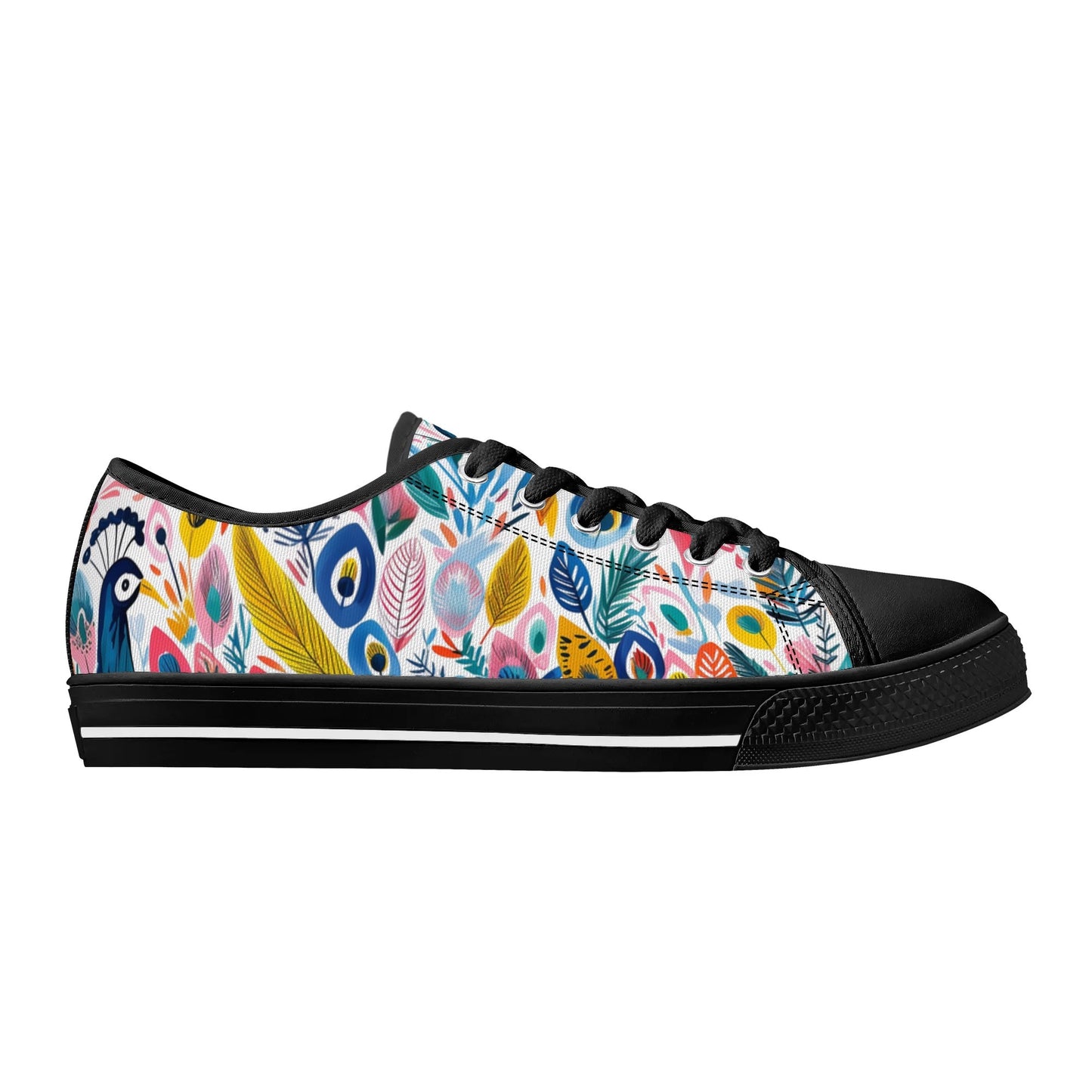 Festival Feathers Low Top Canvas Shoes - Women