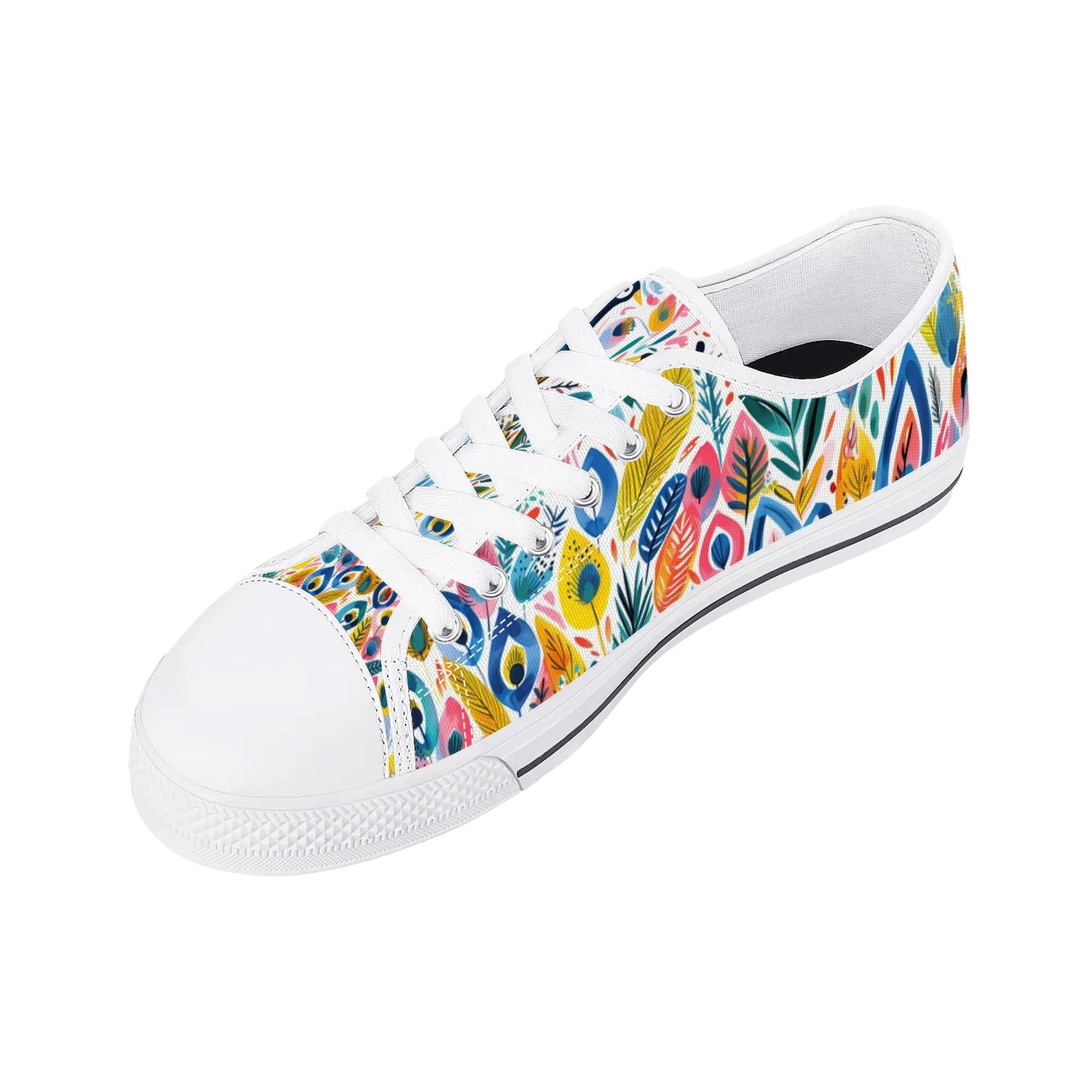 Festival Feathers Low Top Canvas Shoes - Women