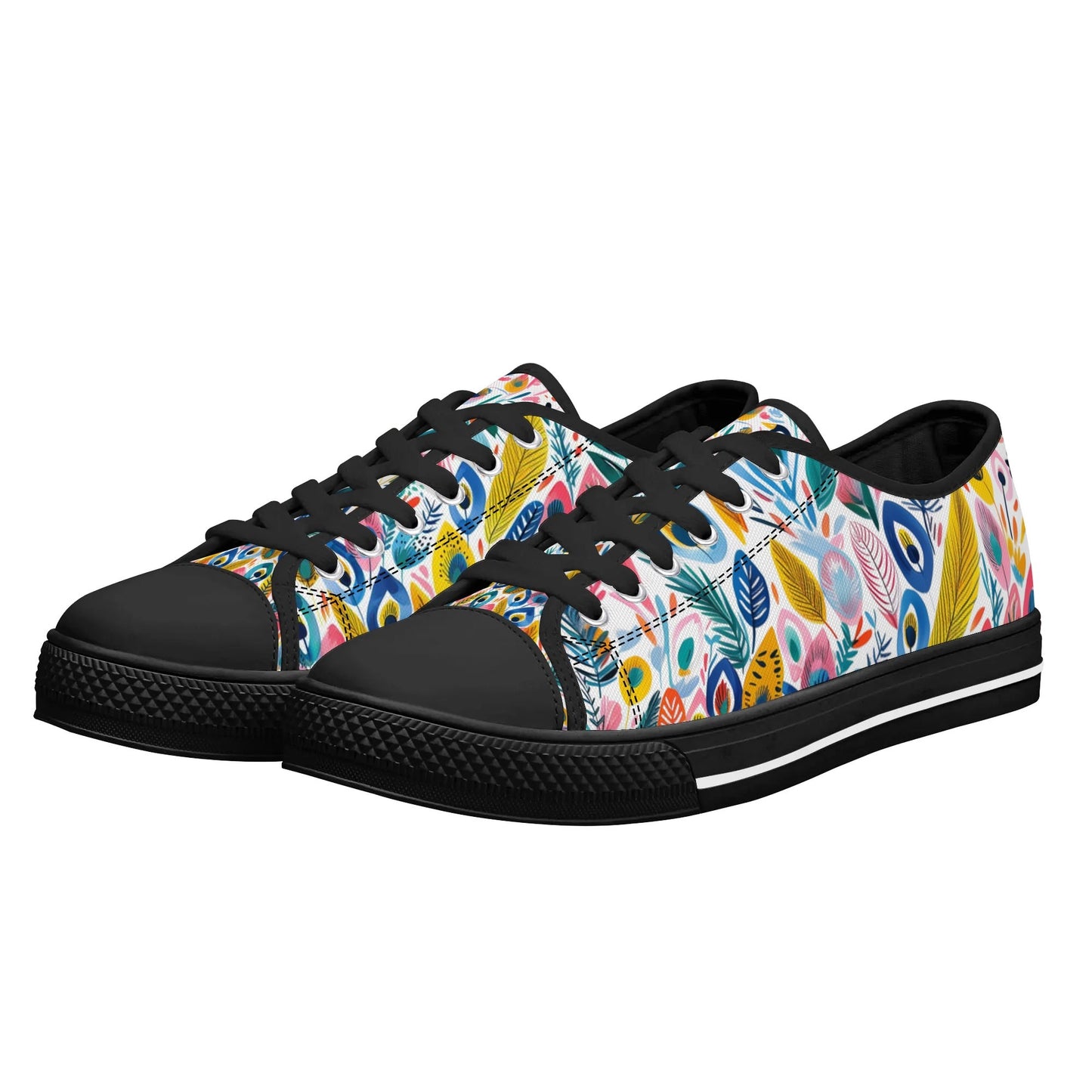 Festival Feathers Low Top Canvas Shoes - Women