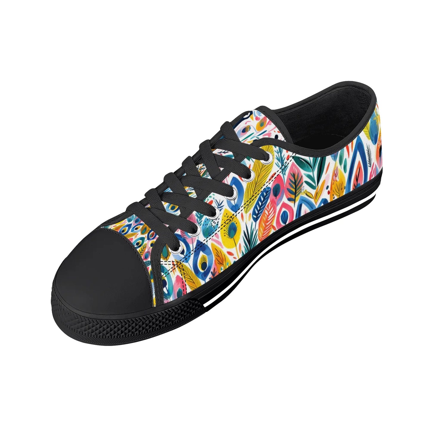 Festival Feathers Low Top Canvas Shoes - Women