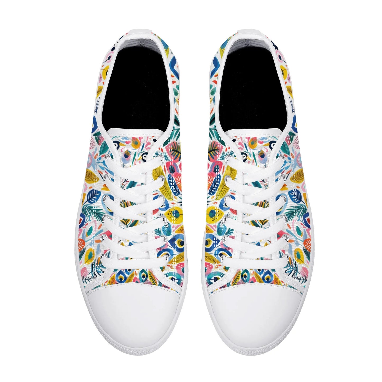 Festival Feathers Low Top Canvas Shoes - Women