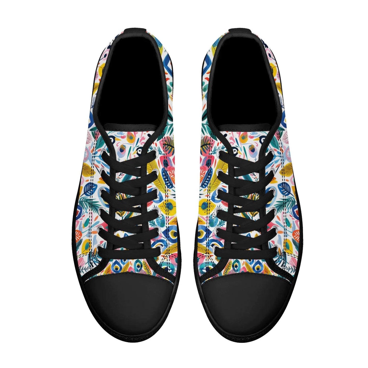 Festival Feathers Low Top Canvas Shoes - Women