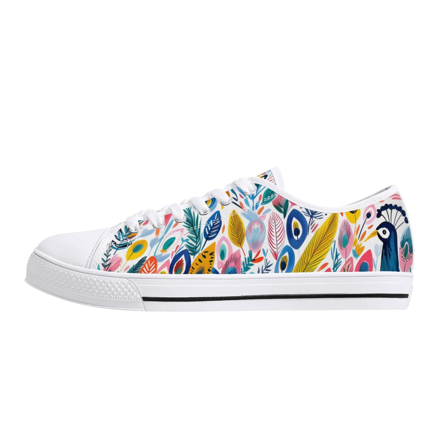 Festival Feathers Low Top Canvas Shoes - Women