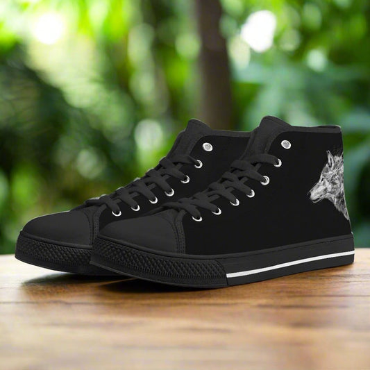 Wolf Whisper Minimal High Top Canvas Shoes - Men