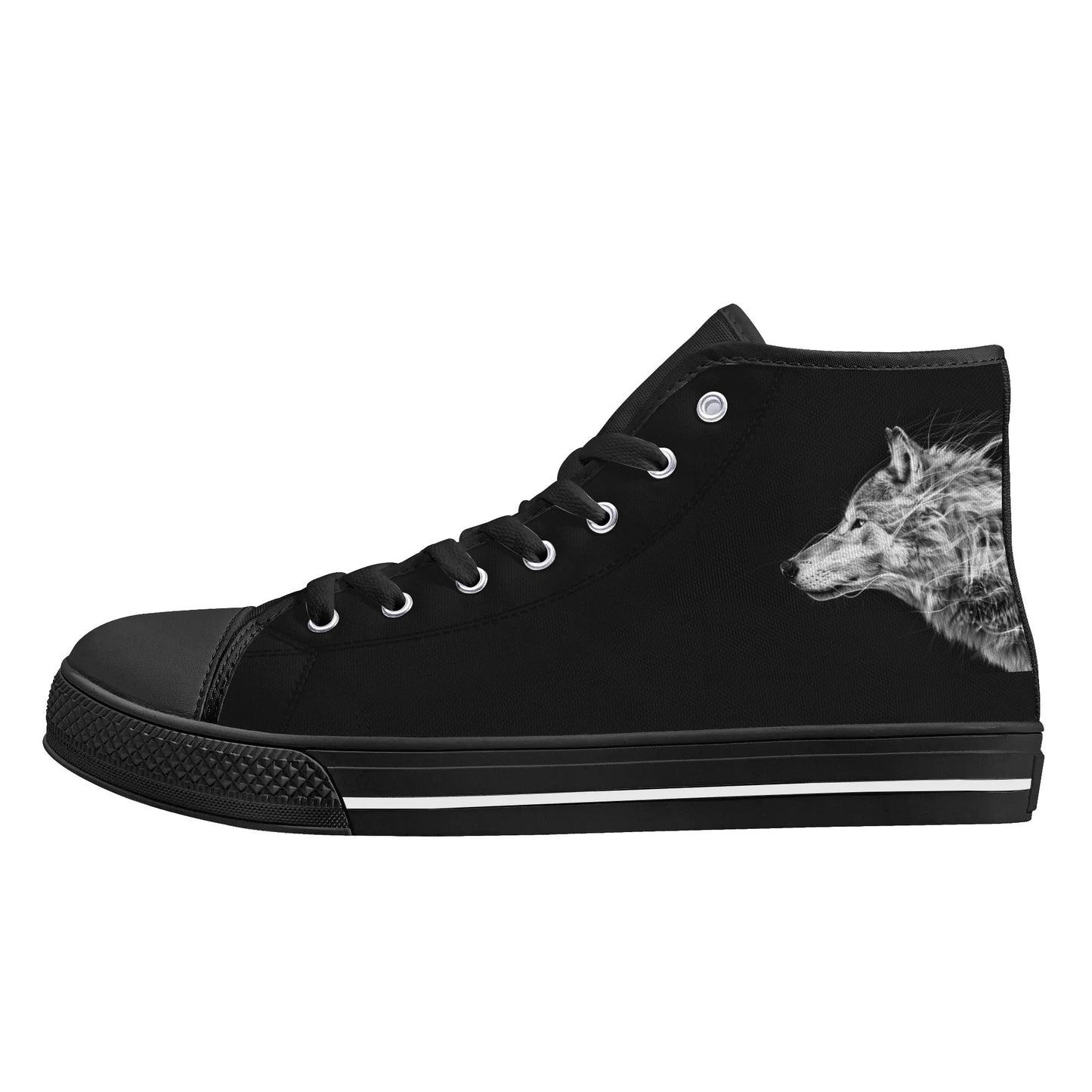 Wolf Whisper Minimal High Top Canvas Shoes - Men