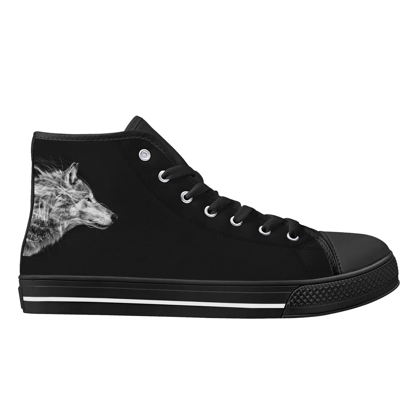 Wolf Whisper Minimal High Top Canvas Shoes - Men