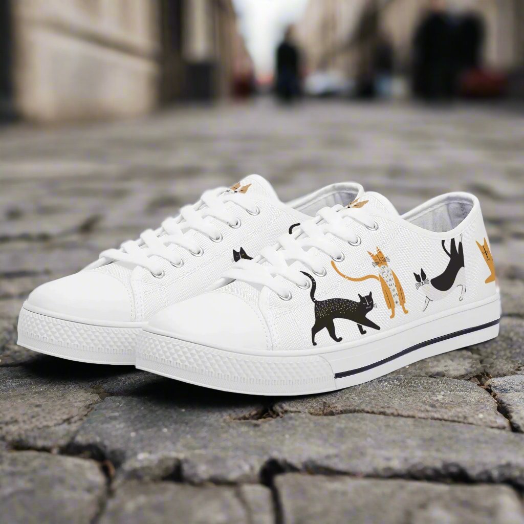 Catnap Parade Low Top Canvas Shoes - Women