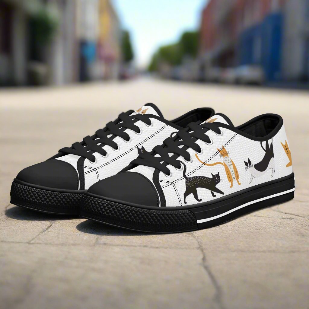 Catnap Parade Low Top Canvas Shoes - Women