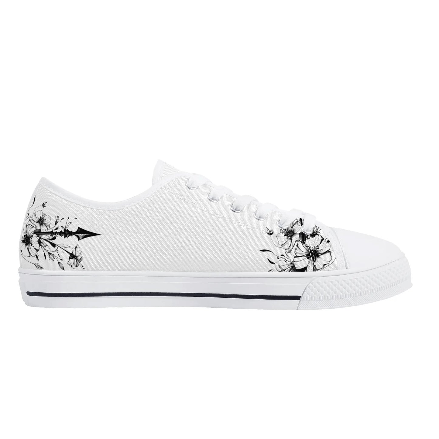 Noir Flora Low Top Canvas Shoes - Women