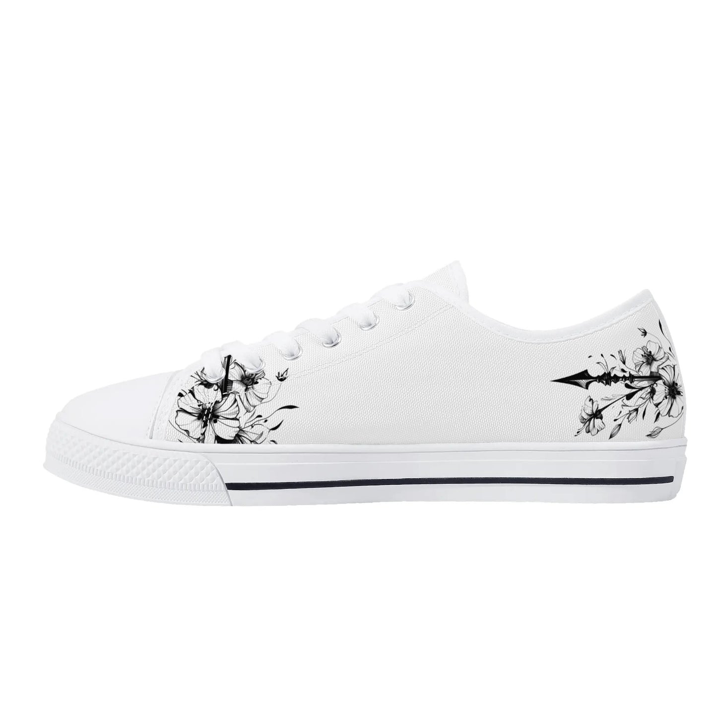 Noir Flora Low Top Canvas Shoes - Women