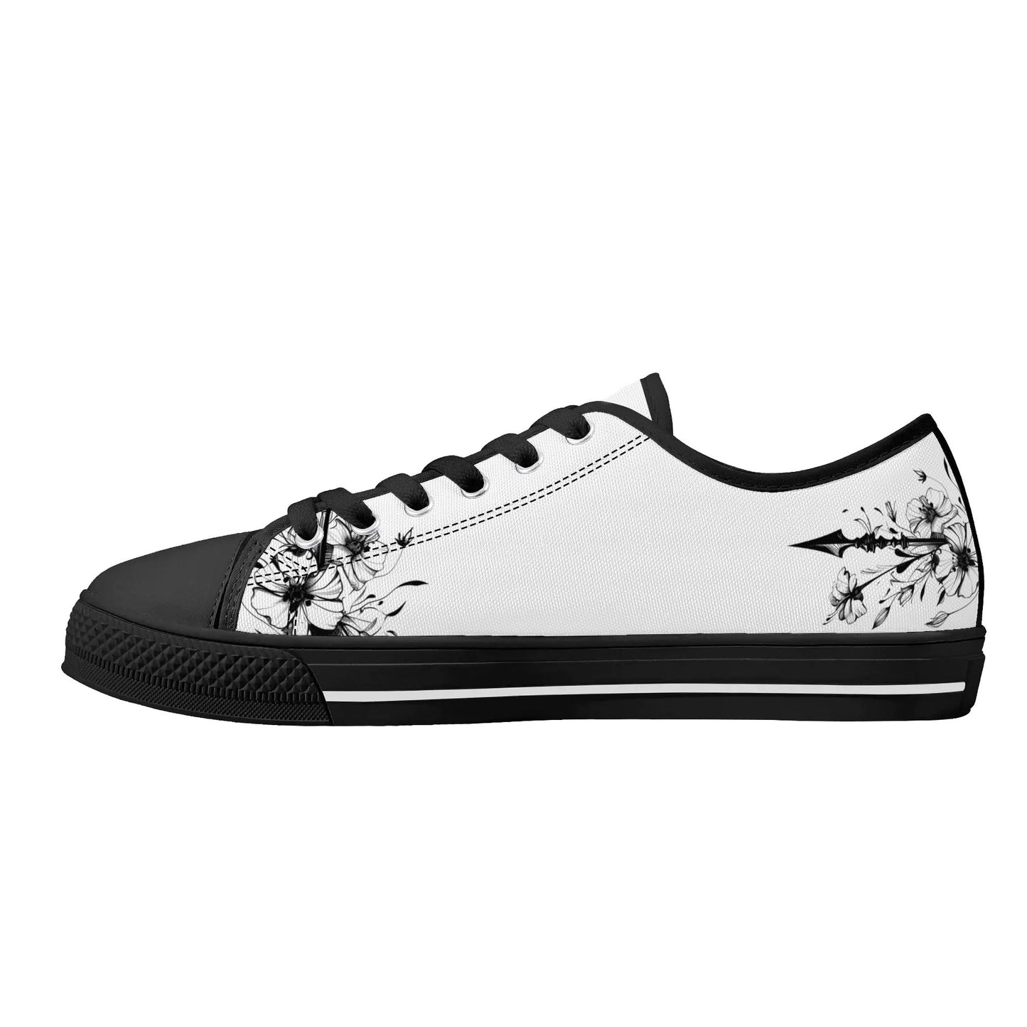 Noir Flora Low Top Canvas Shoes - Women